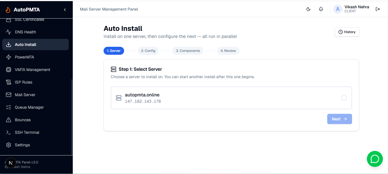 AutoPMTA auto install wizard